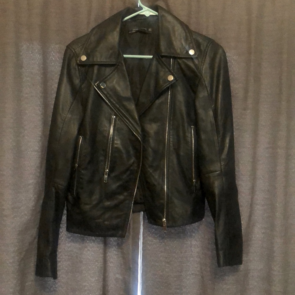 Zara women's faux leather jacket